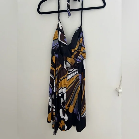 Vintage Satin Multi Colour Patterned Dress - Picture 8 of 10